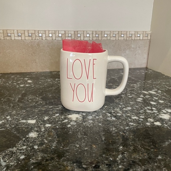 RAE DUNN artisan collection LOVE YOU coffee cups mugs set of two. NEW! - Picture 2 of 4